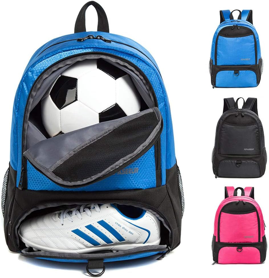 Boys Girls Soccer Bags Soccer Backpack Basketball Vollyball Football Bag Backpack Youth with Ball Compartment All Sports Gym Basketball Bag