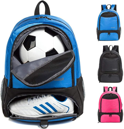 Boys Girls Soccer Bags Soccer Backpack Basketball Vollyball Football Bag Backpack Youth with Ball Compartment All Sports Gym Basketball Bag